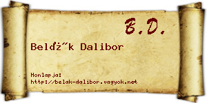 Belák Dalibor névjegykártya